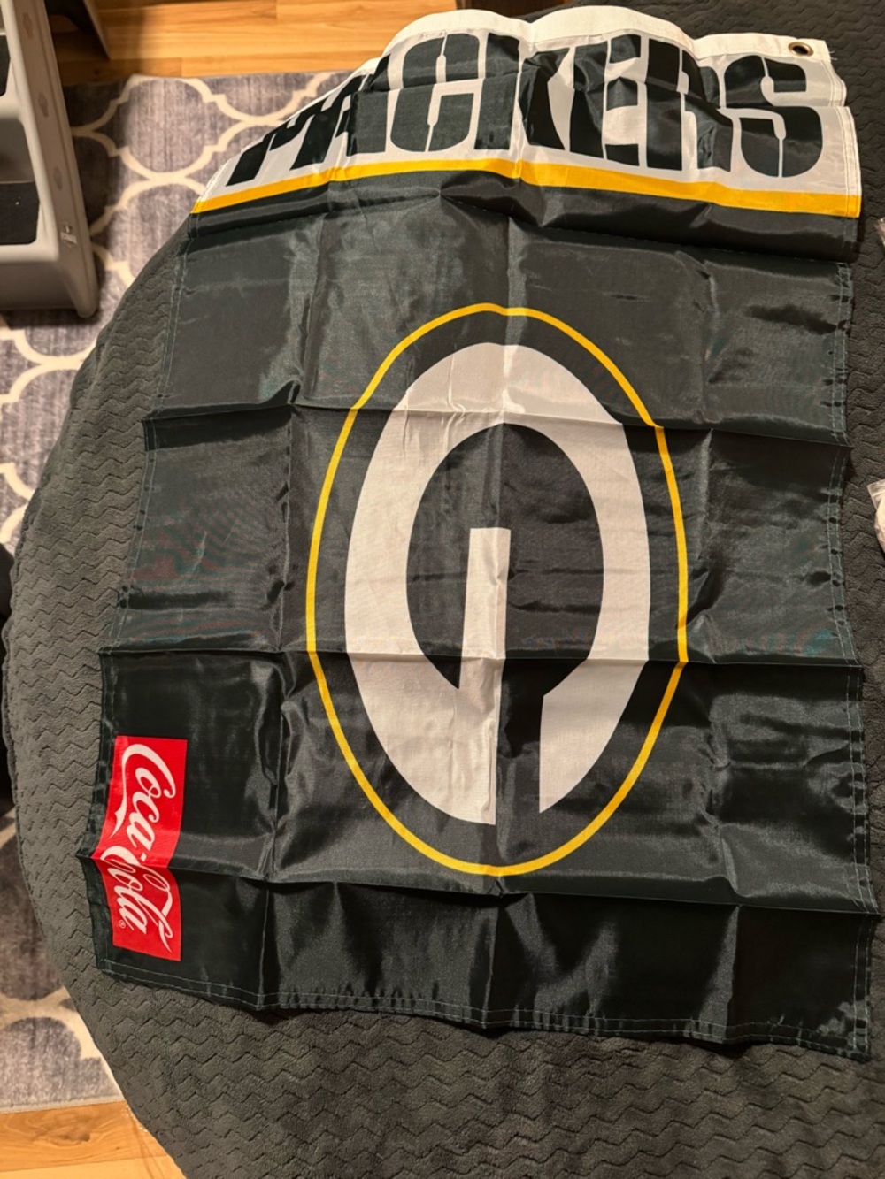 Coca-Cola Black, White & Yellow Packers Logo Flag